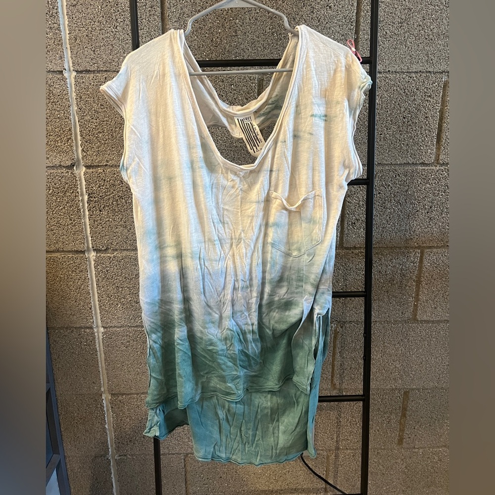 Free People Backless Tie Dye Short Sleeve Tee